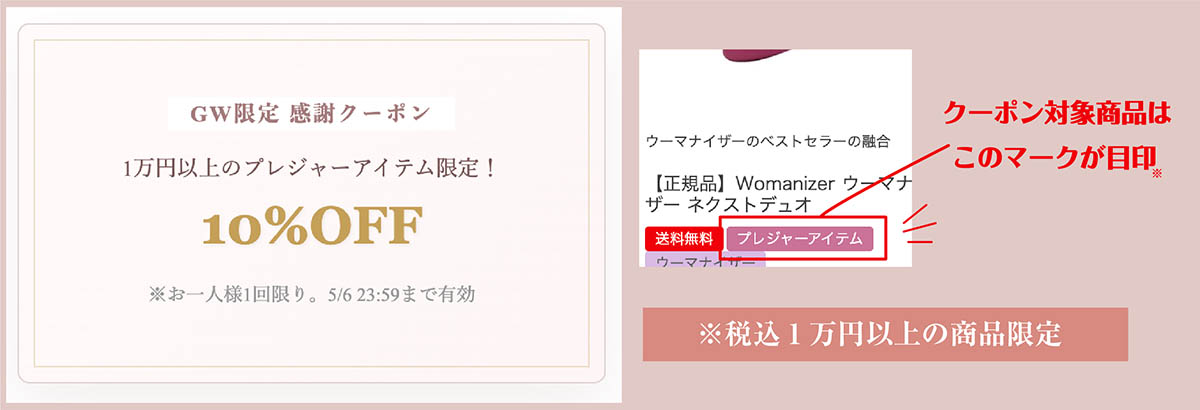 GWクーポン目印