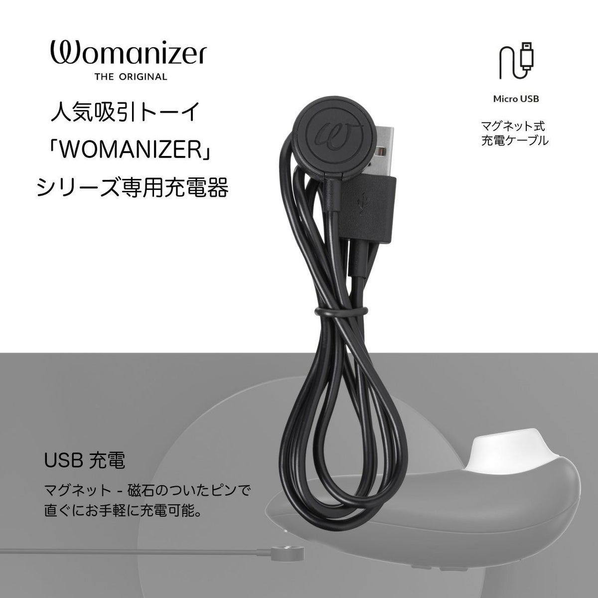 Womanizer ウーマナイザー マグネット式充電ケーブル 黒色の商品画像