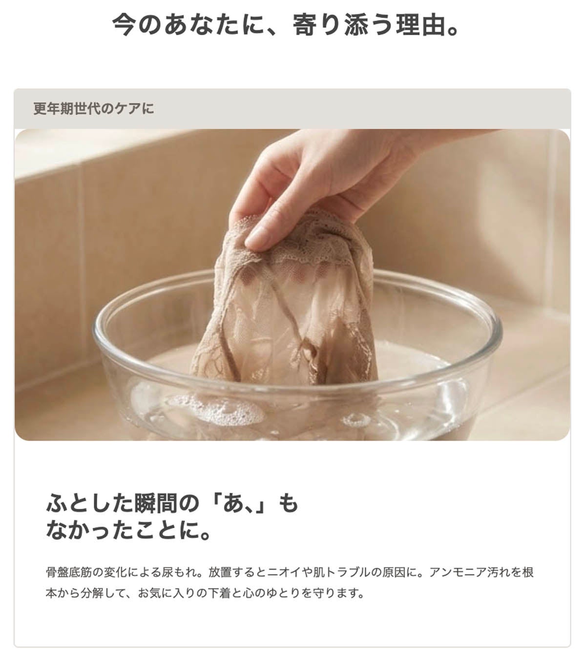 クレージュ ランジェリーウォッシュ ケア例